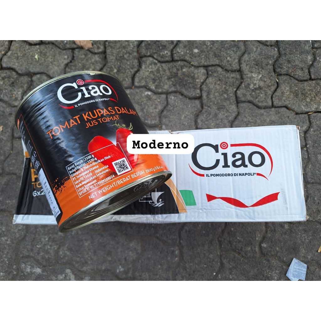 Ciao Italian peeled Tomato 2500gr Perkarton isi 6
