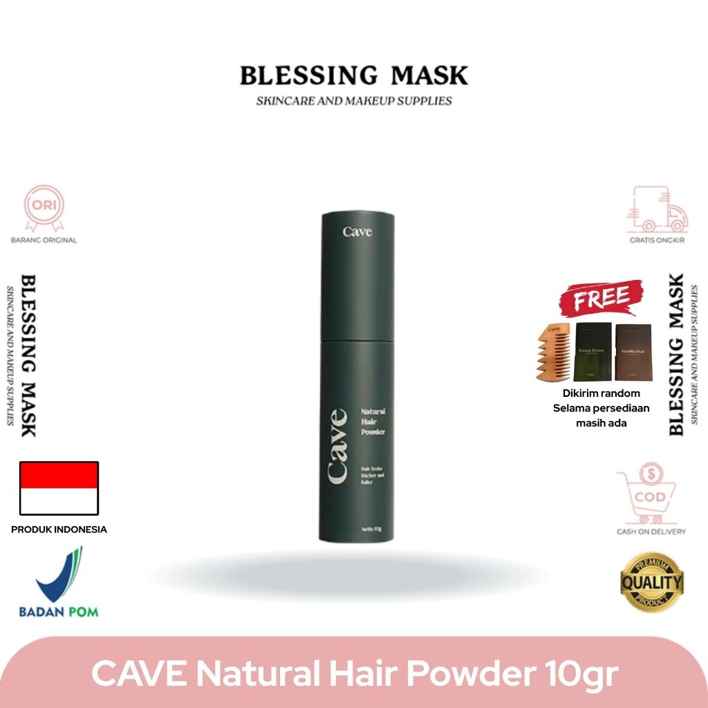 Cave Natural Hair Powder 10 gr - Bedak Styling Rambut Pria Membuat Bervolume Tebal & Anti Lepek | bl