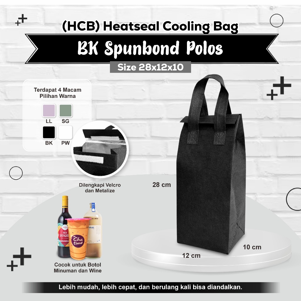[GROSIR] Cooling Bag Tas Botol Thermal HCB Polos Cooller Bag Promosi Tas Thermal Spunbond  Cooller B