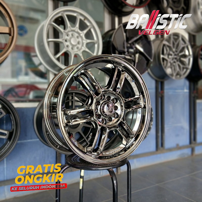 VELG MOBIL R17 LUBANG 5 UNTUK INNOVA XPANDER VOXY TERIOS LUXIO APV - HSR AERI RING 17 BLACK CHROME