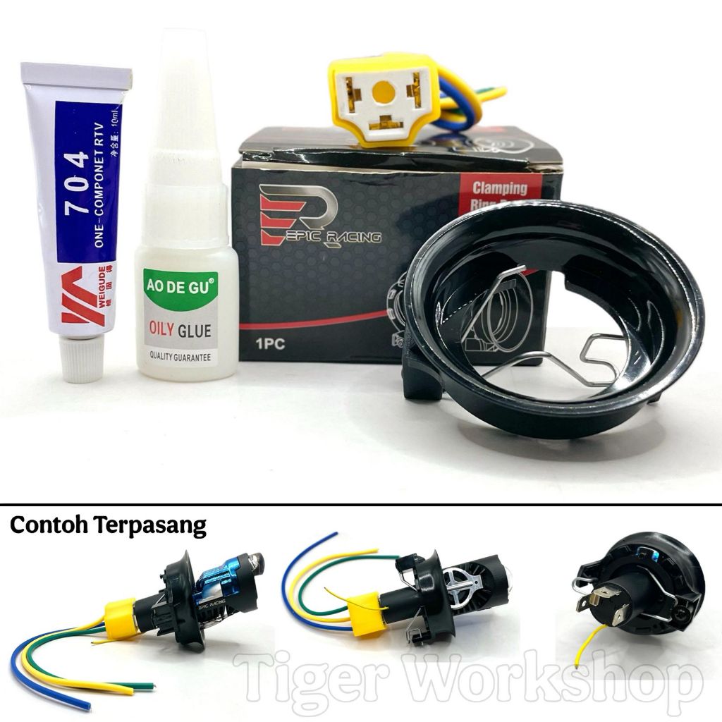 Fitting Lampu Socket H4 Paket Lengkap Tinggal Pakai Set Lengkap Soket H4