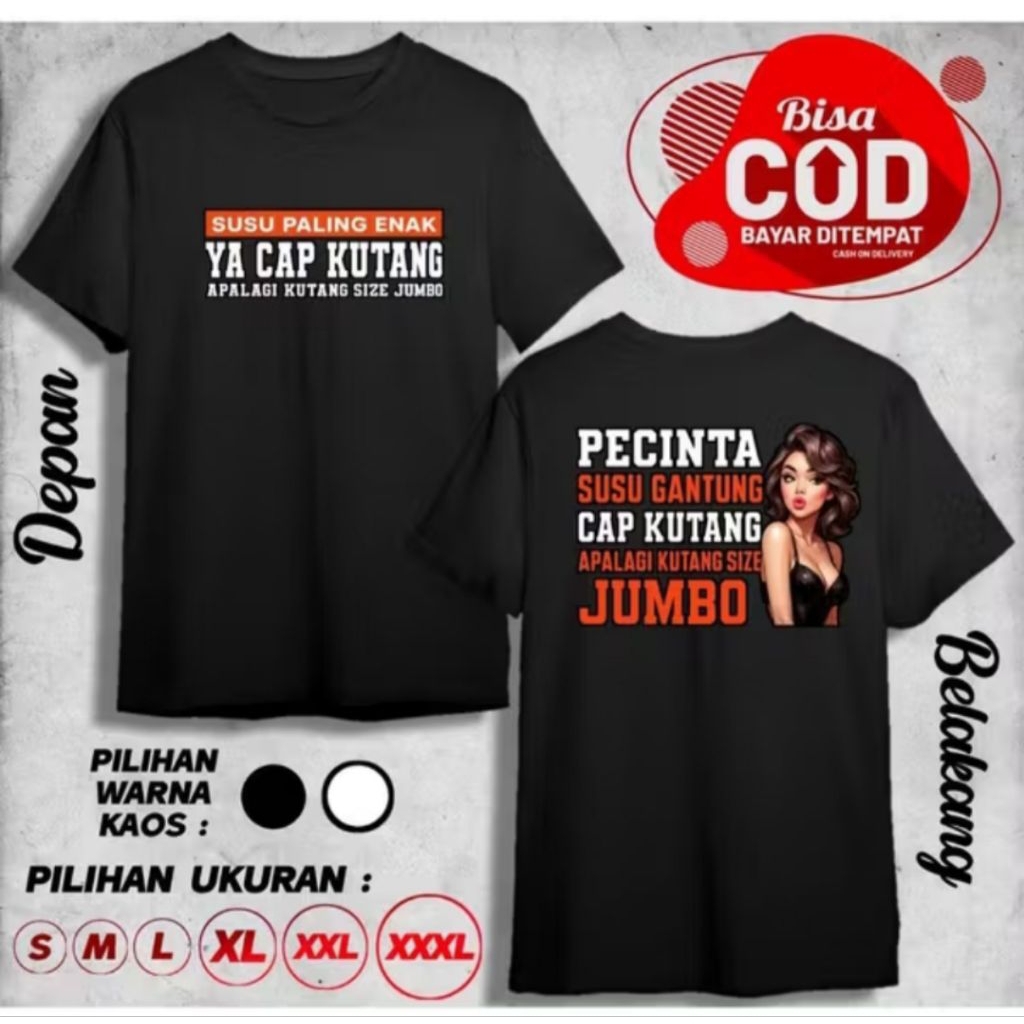 Kaos Distro Susu Paling Enak Ya Cap Kutang Pecinta Susu Gantung Cap Kutang