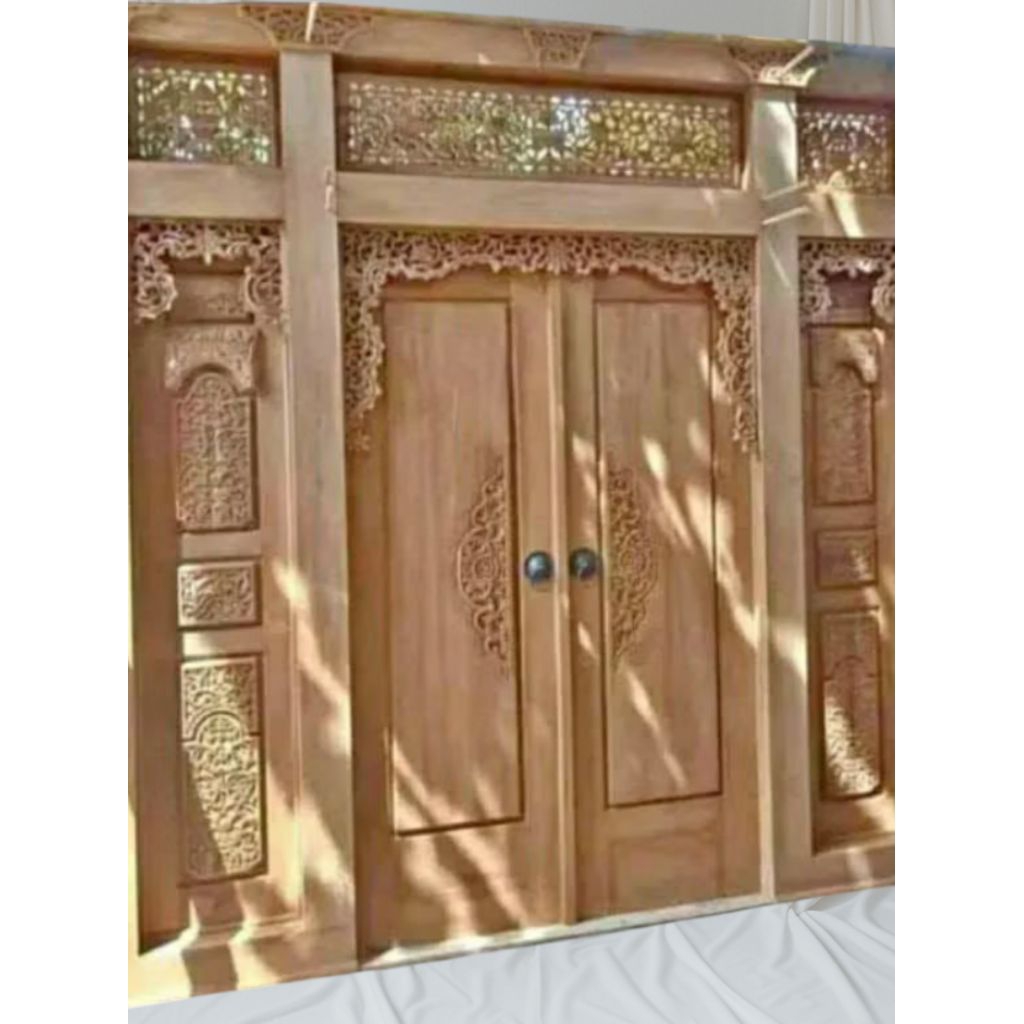 pintu gebyok minimalis kayu jati gebyok klasik