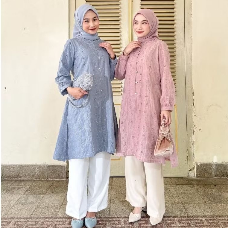 Efabric - Samira Tunik - Tunik Katun Bordir Premium - Tunik Katbol - Tunik Melayu Kondangan