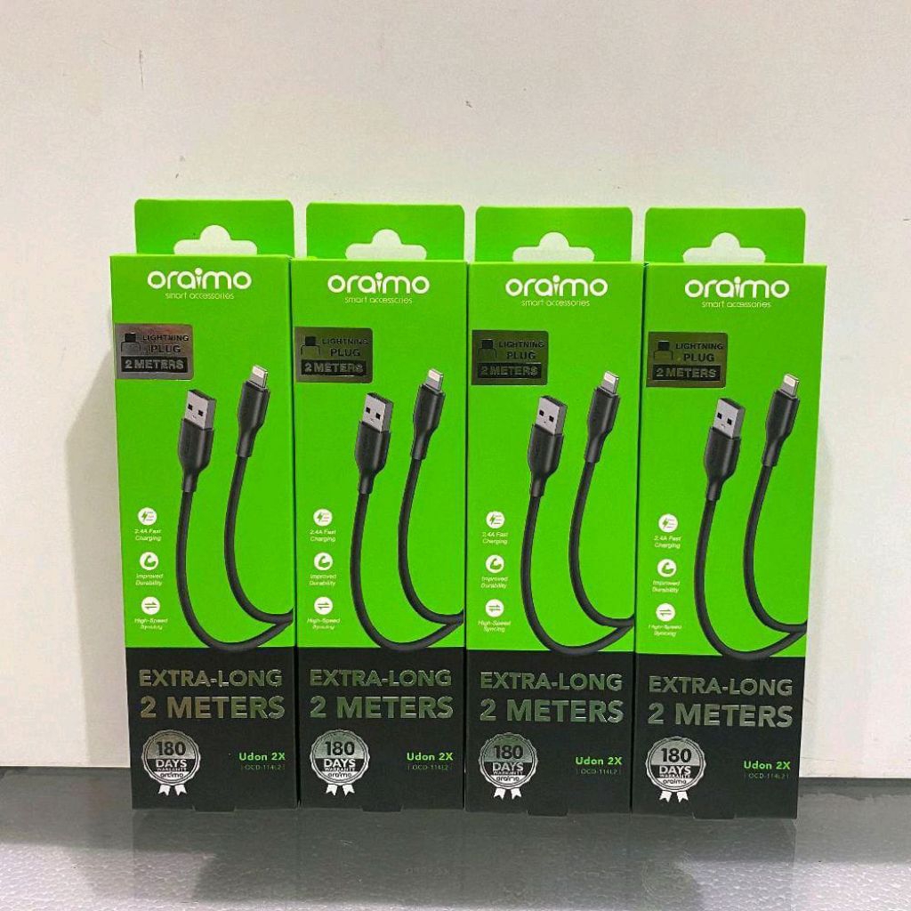 ORAIMO OCD-114L2 Udon 2X Data Cable USB-A To Lightning Extra-Long Fast Charging 2.4A 200Cm
