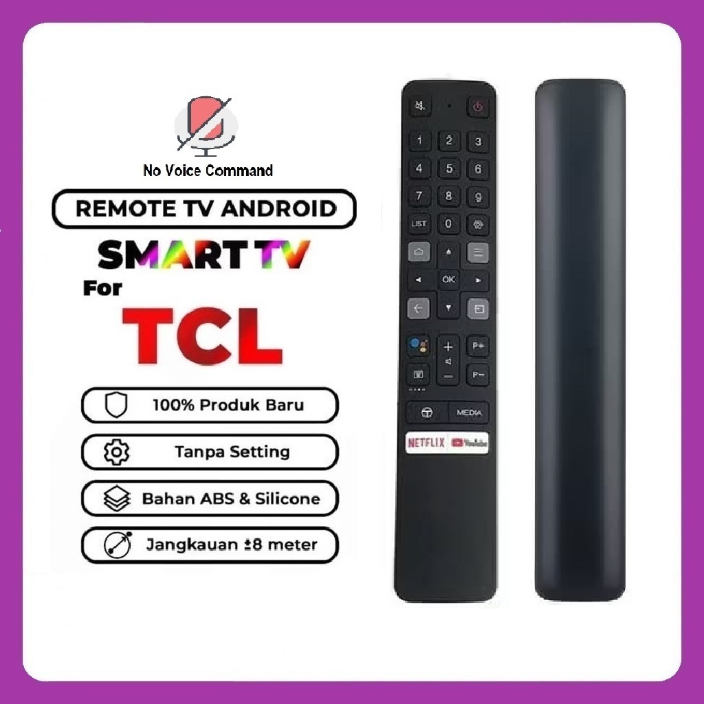 Remote Smart TV TCL RC901V 32A3 32A5  Remot ANDROID LED TV TCL A3 A5 A8 A20