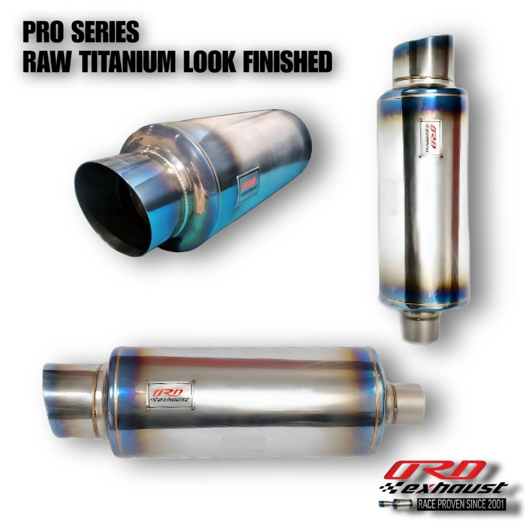 ORD Muffler V2 Pro Series Knalpot Racing Mobil Titanium Sandblast Finish Suara Bass