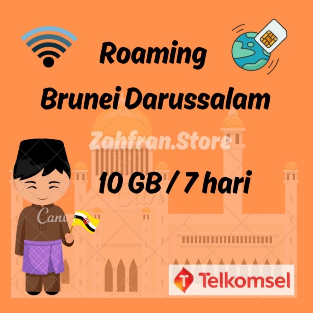 PAKET DATA ROAMING TELKOMSEL BRUNEI DARUSSALAM 7HR