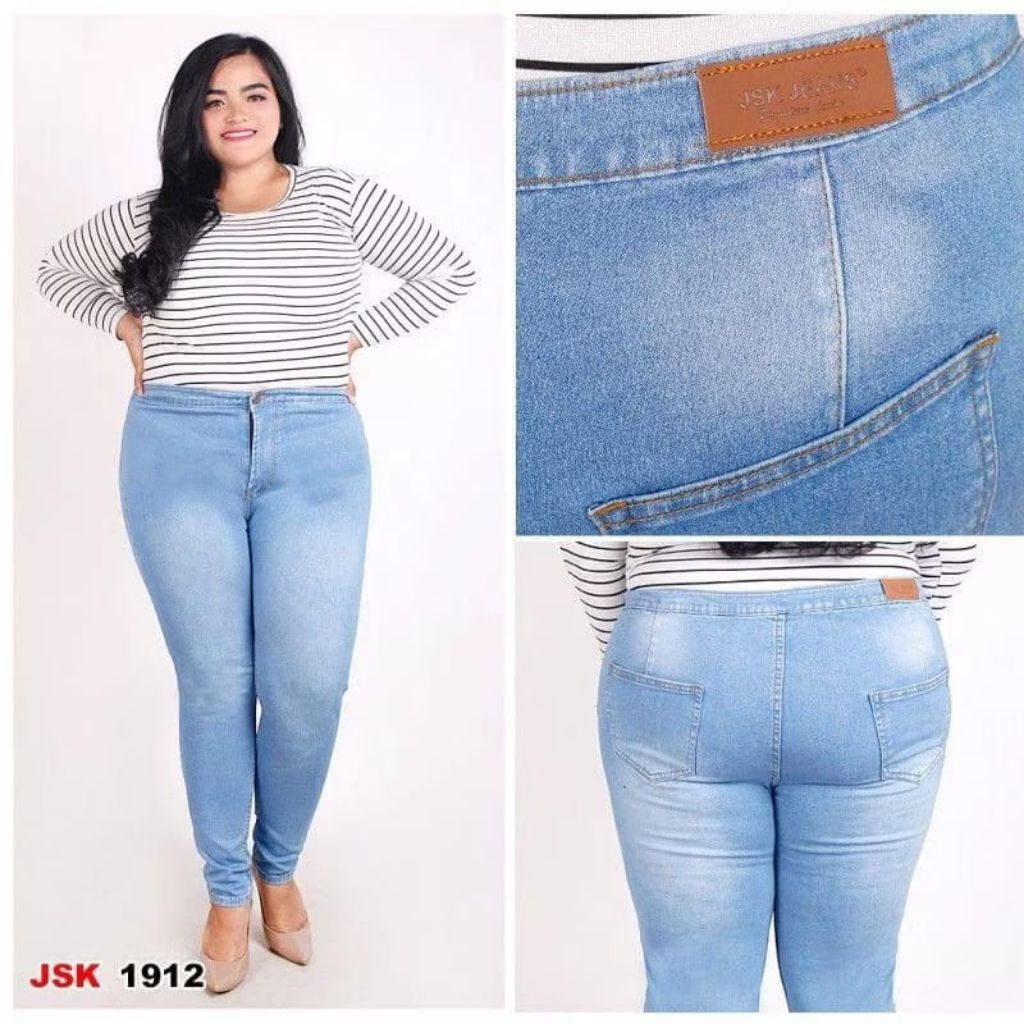 jsk Celana Jeans Panjang Highwaist Skinny Jeans Jumbo Wanita Big Size  Cewek