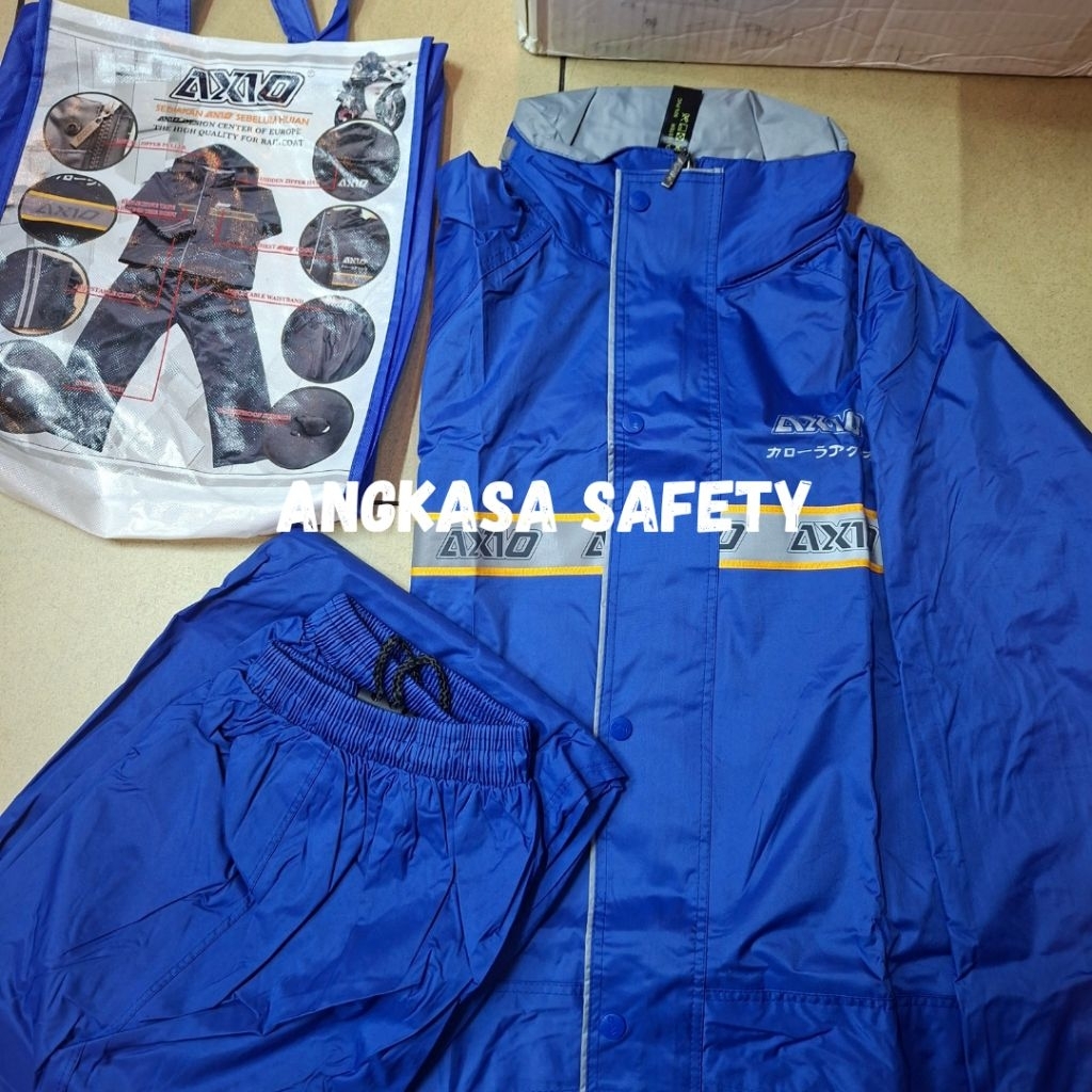 Promo Jas Hujan Axio 882 Warna Biru BCA / Jas Hujan Axio Original 100%