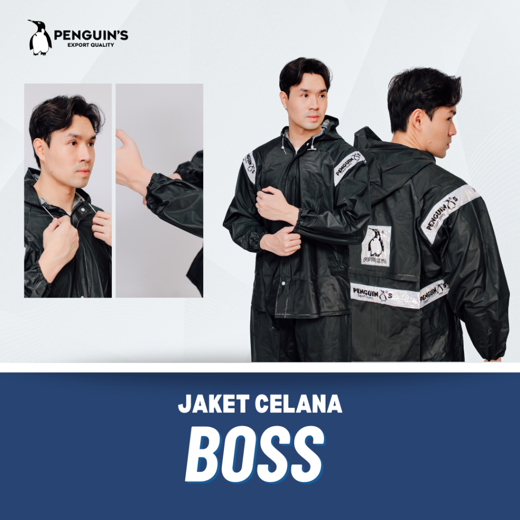 Jas Hujan Jaket Celana | BOSS HITAM Penguin's