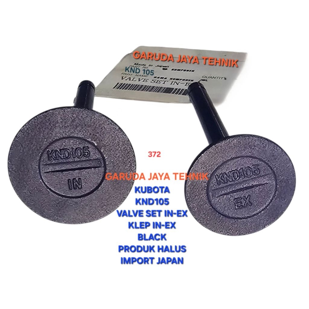 Mesin kubota KND105. Klep in ex valve in ex kubota KND105 KND 105. black import A. Berkualitas tingg