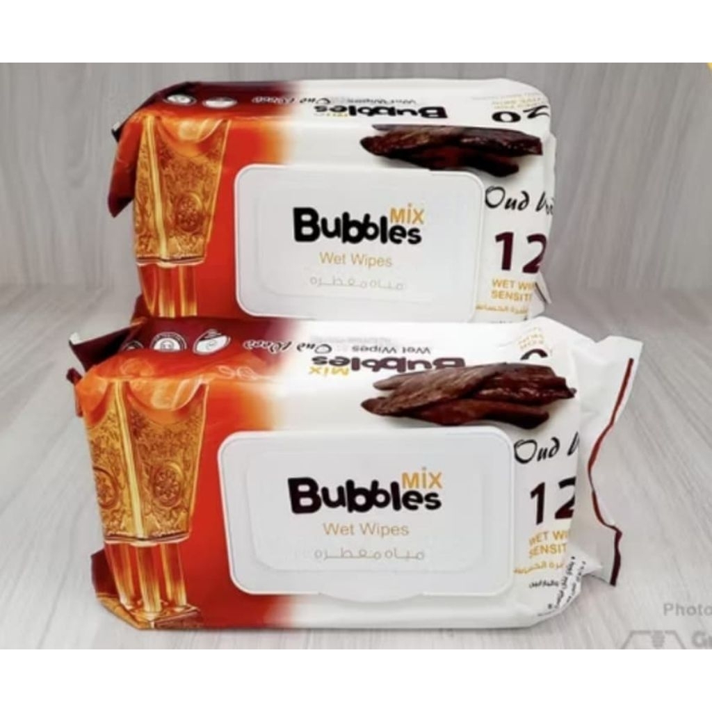Tissue basah Bubbles isi 120 sheets Non Alcohol Oat Wood Wangi Gaharu