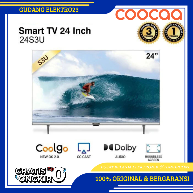 Coocaa 24 inch digital smart tv (model : Coocaa 24S3U) GARANSI RESMI