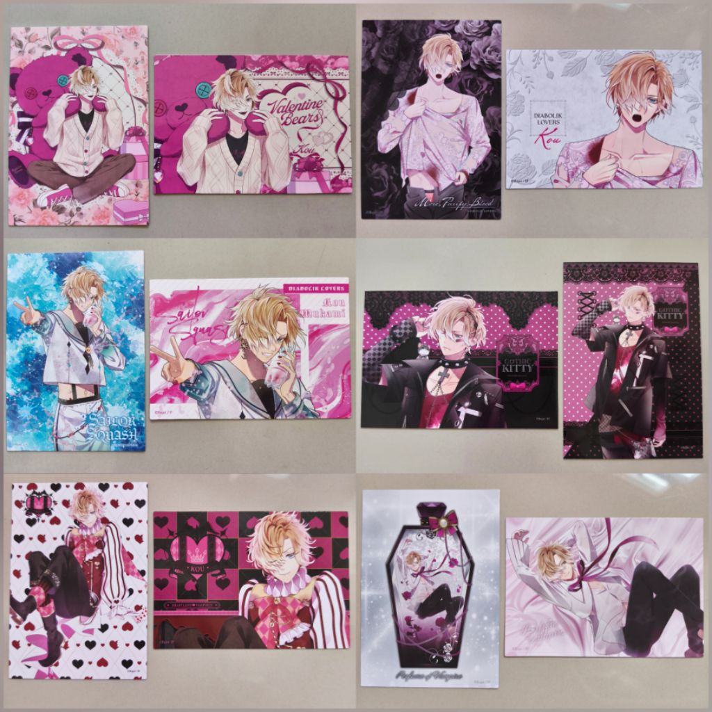 Official Merch Diabolik Lovers Kou Mukami Bromida Set 2pcs Kuji Prize / Postcard Poster Anime Ori