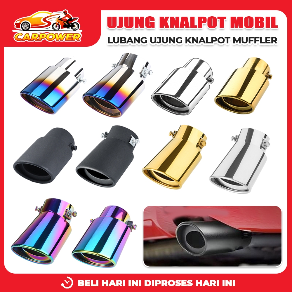 Ujung Pipa Knalpot Mobil Aksesoris Mobil Ujung Pipa Knalpot Mobil Universal 2 Tipe Berkualitas