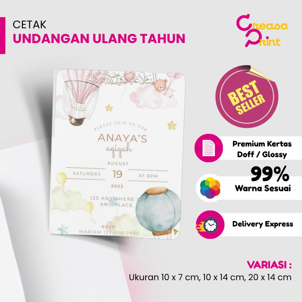 Undangan Ulang Tahun | Kartu Undangan Ultah Anak & Dewasa | Undangan Birthday Party Custom Murah