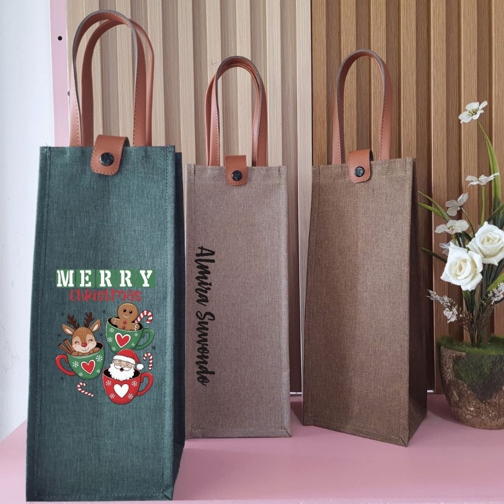 (Polos/Custom Nama) Tas Tumbler/Botol Minum 1 liter