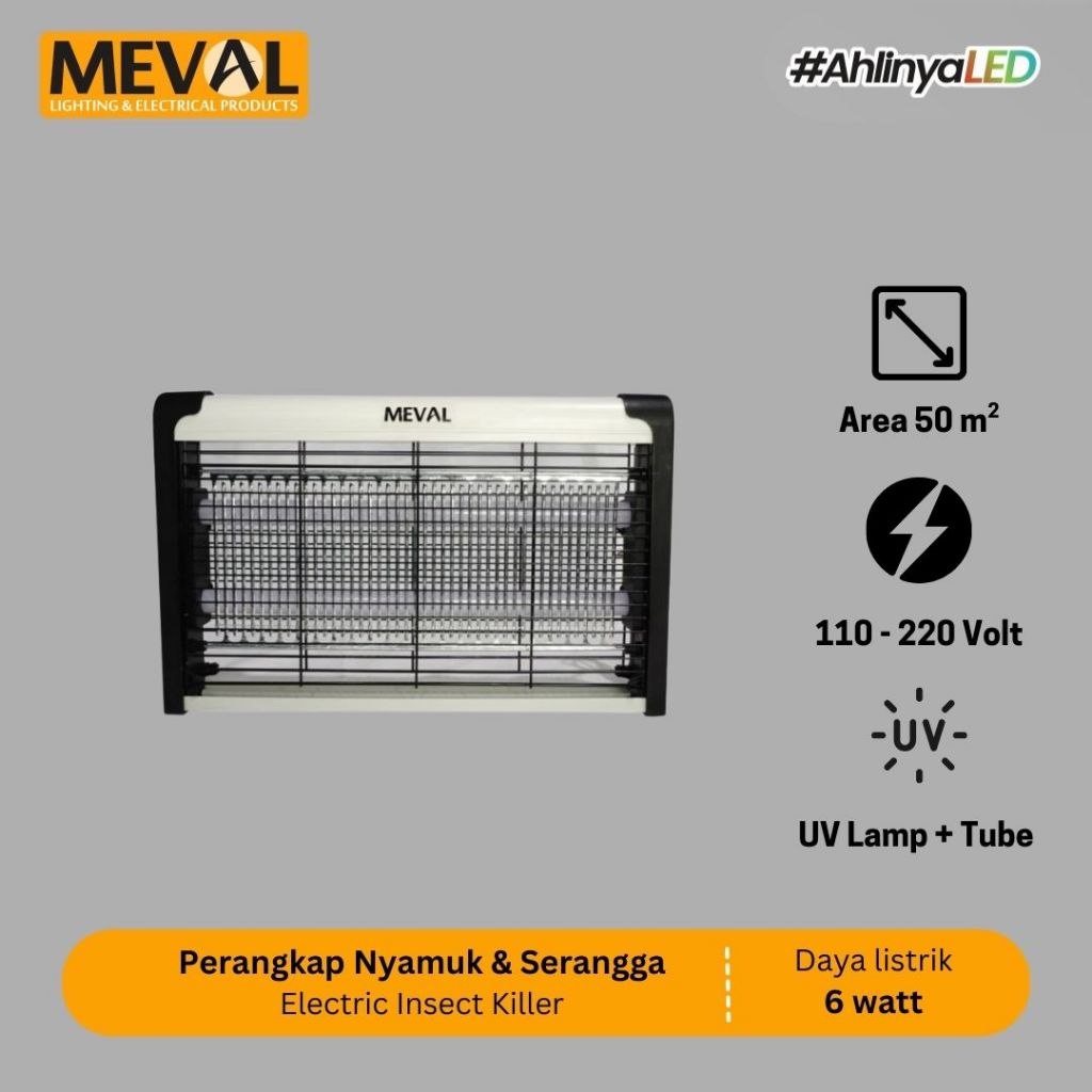 MEVAL Perangkap Nyamuk Mosquito Killer Serangga Lampu UV 6 Watt