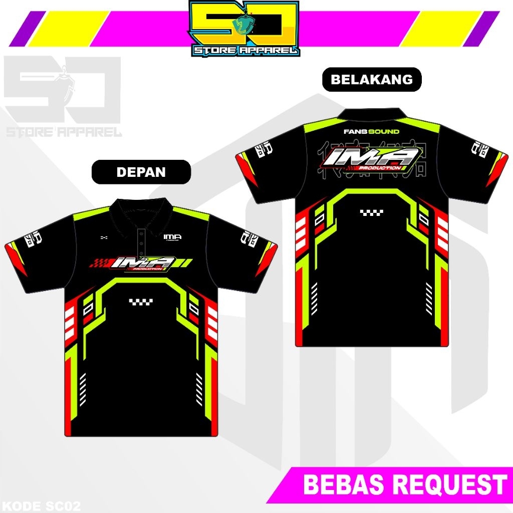 Jersey Sound system ima production  Unisex kaos baju jersey Full printing keren