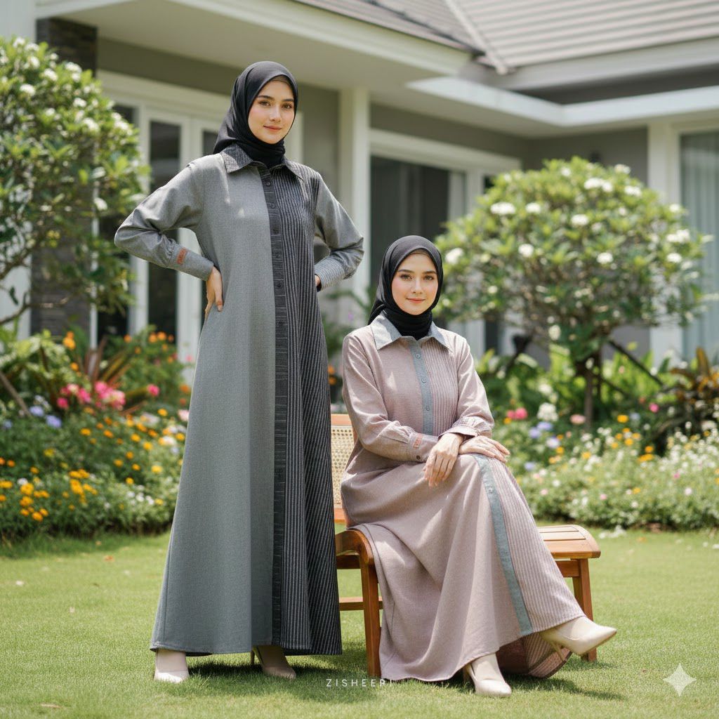 ZISHEERI ORIGINAL - Dianty Dress Bahan Katun Motif