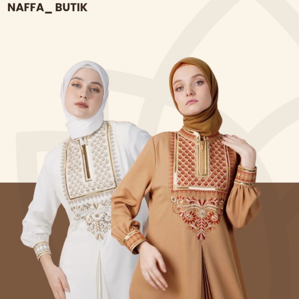 HIKMAT ABAYA A1234 BROWN DAN WHITE
