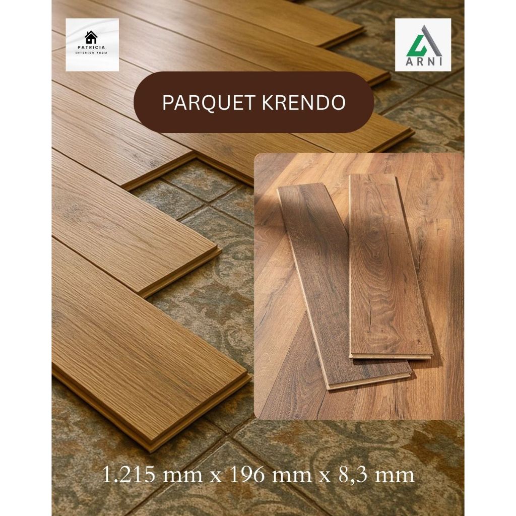 Parquet Flooring Premium Kendo | Lantai Parquet Kayu | 1.215 mm x 196 mm x 8,3 mm