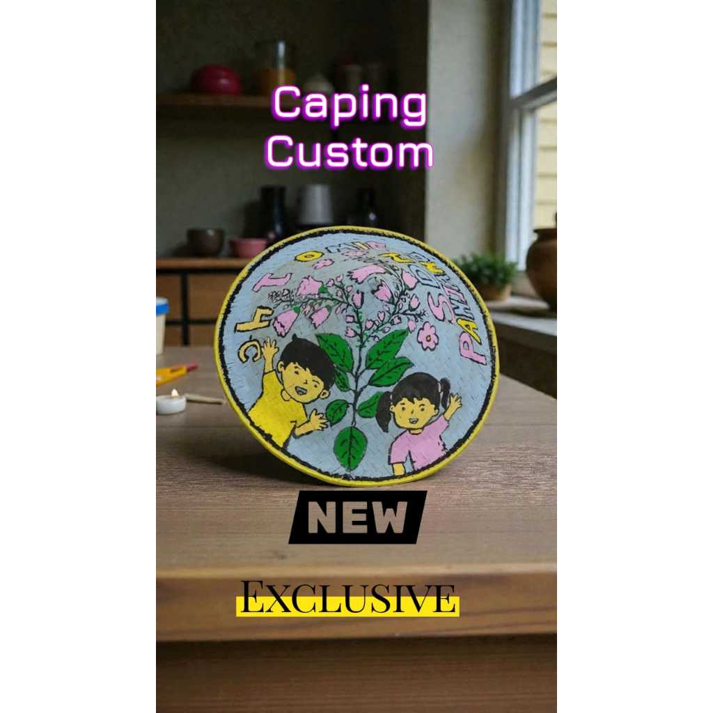 Caping custom lukis/Topi caping lukis/Topi petani motif
