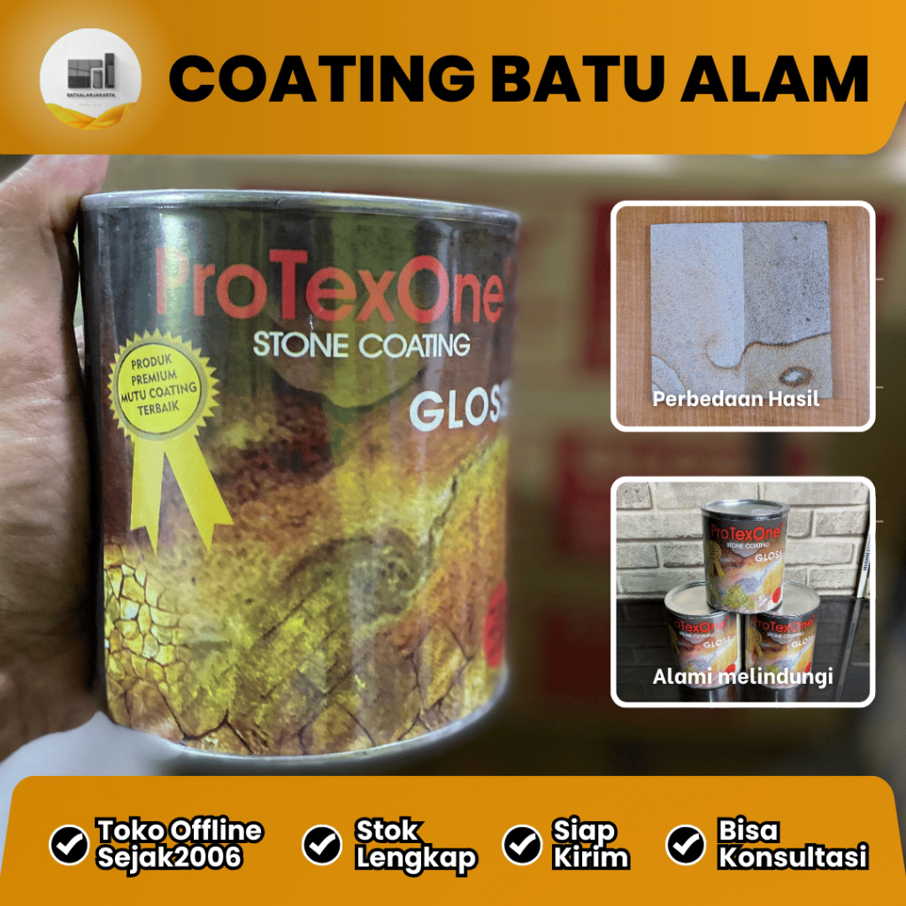 Coating Batu Alam ProtexOne – Gloss • Pelapis Batu Alam • Pengkilap & Pelindung Batu