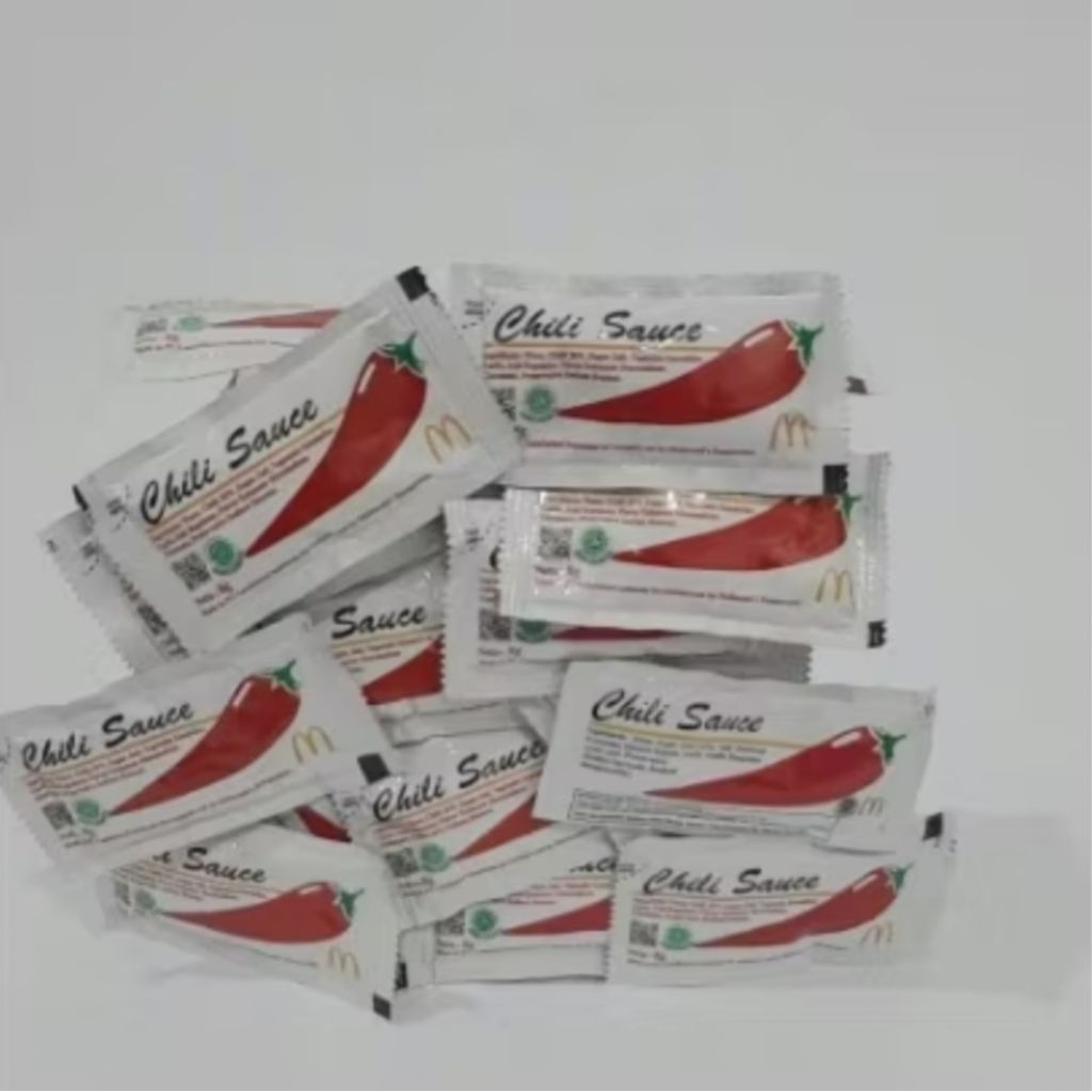 Saus Saos Sauce Sambal Cabai Cabe Tomat Chili Tomato Ketchup Pedas Hot McD KFC McDonald's Aneka Merk