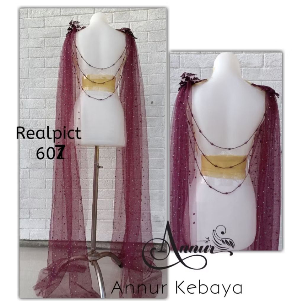 907 Realpict selendang kebaya hiasan kebaya hiasan bahu variasi bahu  607 drapery kebaya hiasan gaun