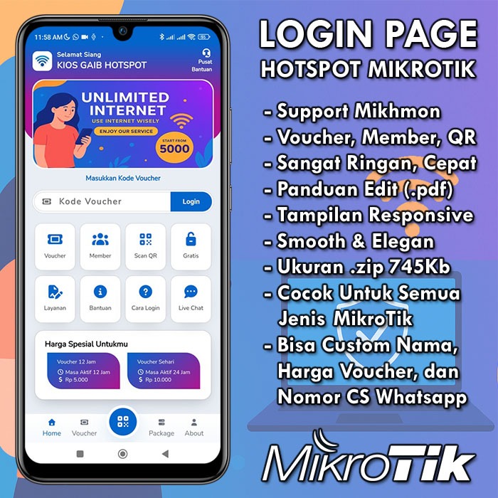 Template Login Page Hotspot MikroTik - Kios Gaib Hotspot