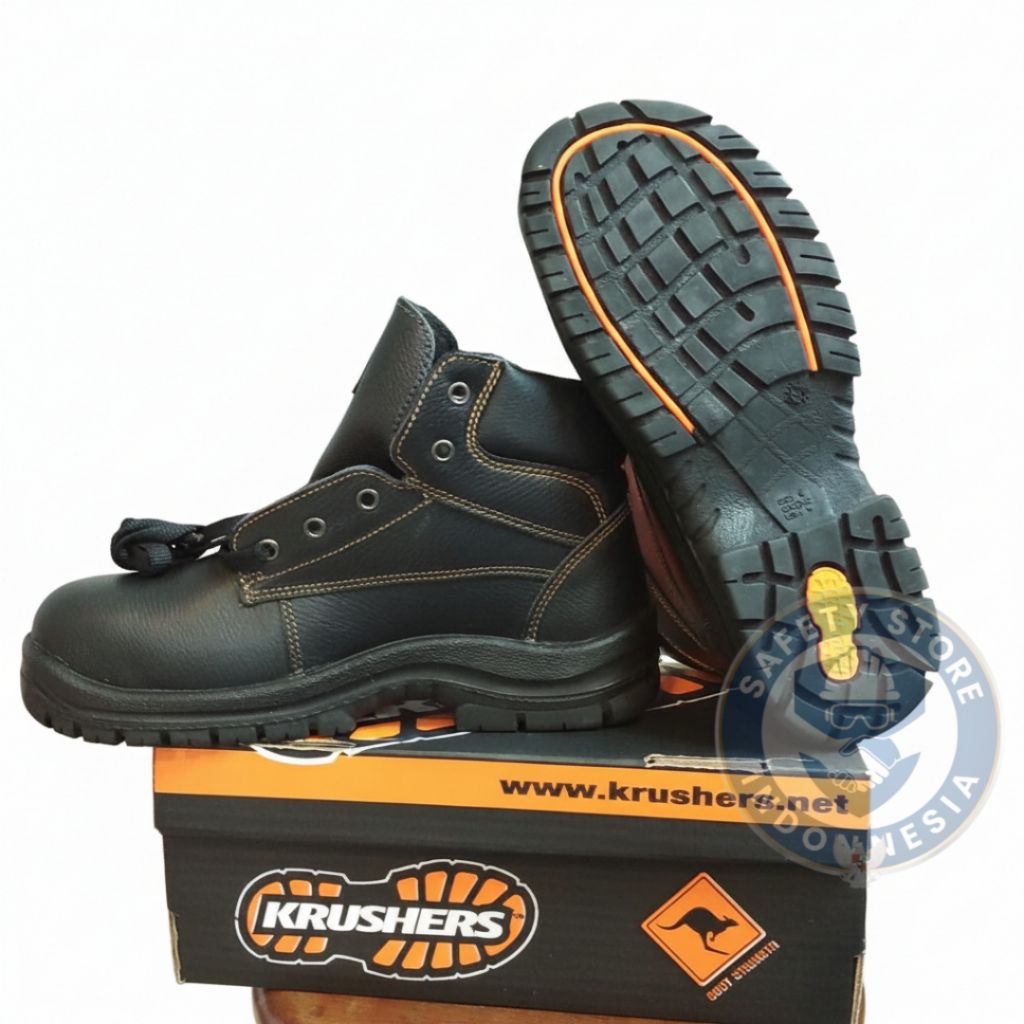 Sepatu Safety Krushers dallas Black -Safety Shoes Krusher dallas Hitam