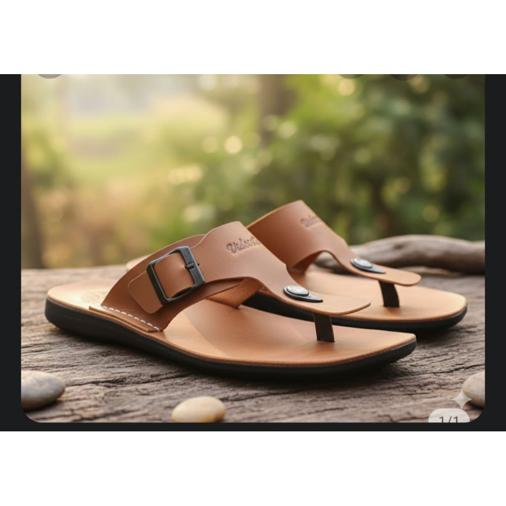 Sandal Pria Casual Kulit Asli Awet & Kuat / Sandal Kulit Handmade Bandung
