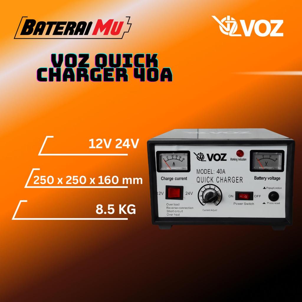 BateraiMu Voz Charger 40A | Charger Aki Mobil | Charger Aki Kering | Charger 40A