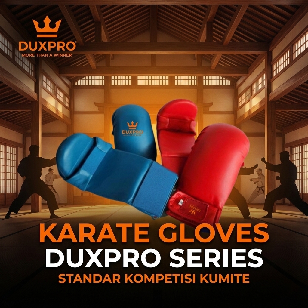 DUXPRO Hand Protector Karate / Gloves Karate Kumite WKF Style Merah Biru