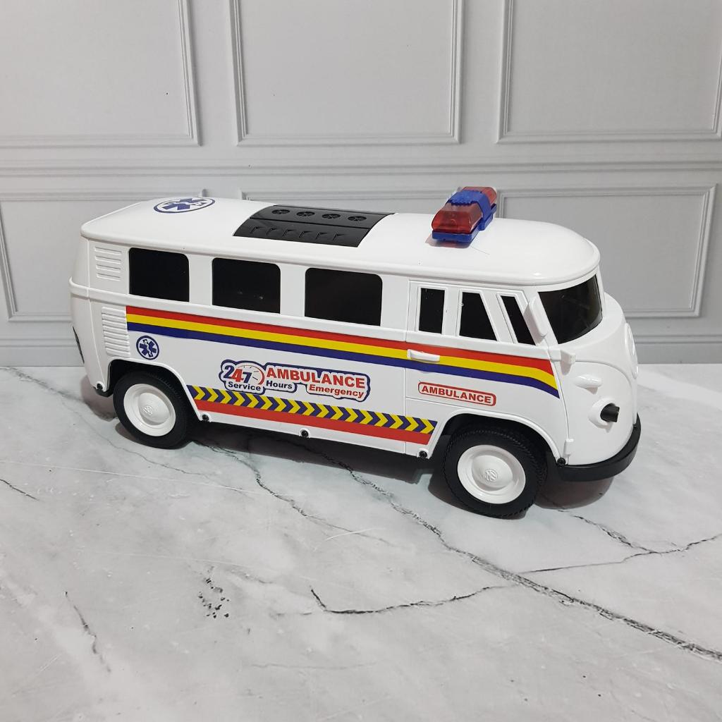 Mainan Mobil Ambulance Rumah Sakit - Mobil Ambulance Ukuran Besar ( Tanpa Baterai )