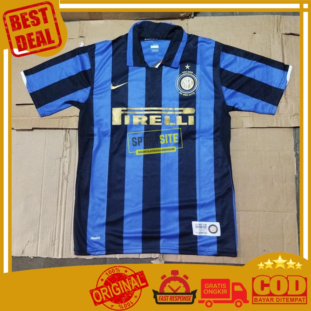 Kaos Dri-Fit Jersey Inter Milan Home 2008 2009 Nikefit Dry Football Soccer Running Sports Shirt JSY 