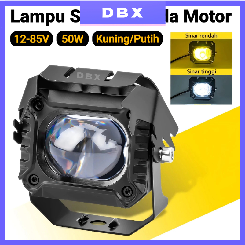 Lampu Tembak Sorot LED Laser Gun lampu tembak led 4d laser d6k kotak 2 warna high low hi loo jauh de