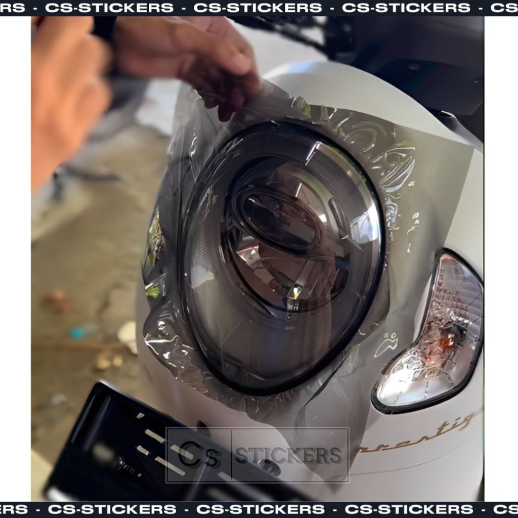 TERSEDIA Skotlet Hitam Transparan Mika Lampu Headlamp Smoke Scotlite Hitam Bening Body Motor