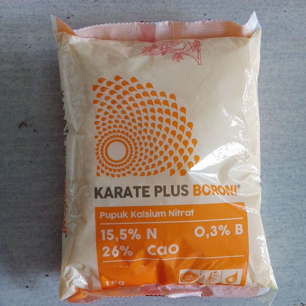Pupuk KARATE PLUS BORONI Pupuk Kalsium Nitrat Karate plus Boron kemasan pabrik 1kg
