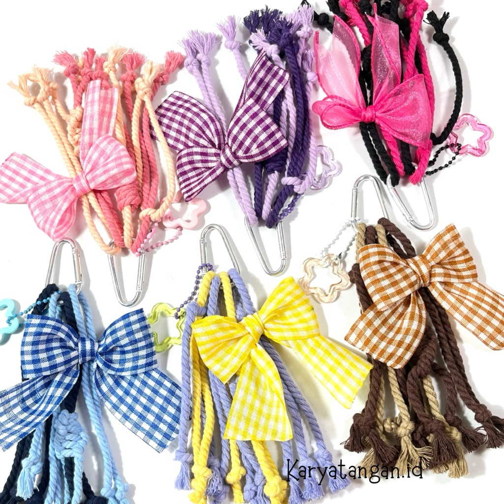 PROMO Bag Charm Macrame Keychain Lucu Gantungan Kunci Macrame Pita Cantolan Tas Aesthetic Cute