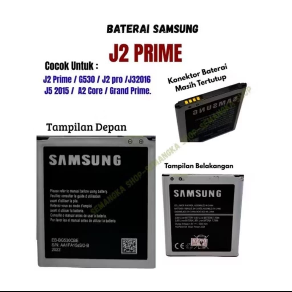 Baterai Hp j2 prime samsung original asli