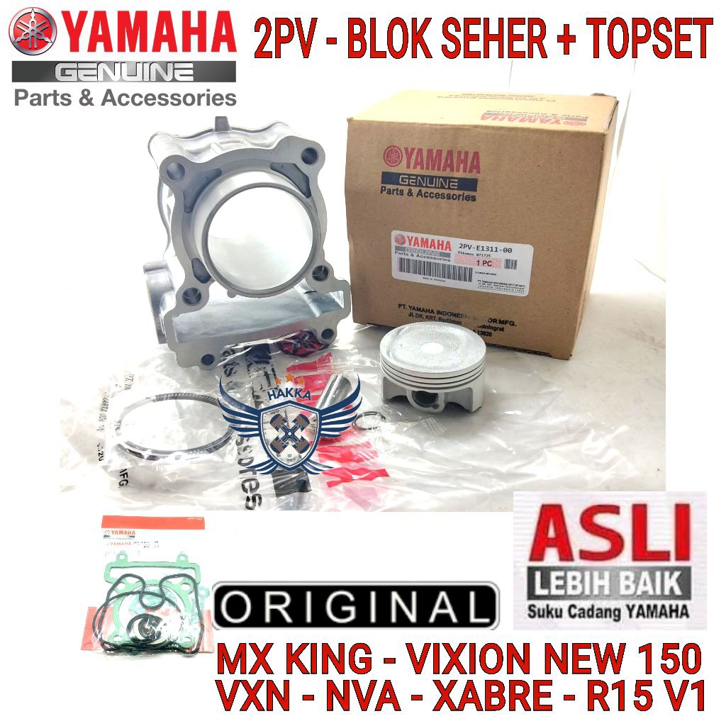 2PV BLOK SEHER + TOPSET ORIGINAL YAMAHA MX KING, BLOK SEHER ORIGINAL YAMAHA VIXION NEW 150, BLOK SEH