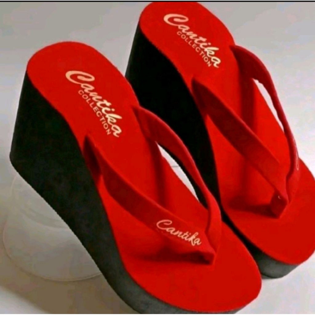 sandal wedges cantika jepit Hak tinggi 7 CM sandal wedges