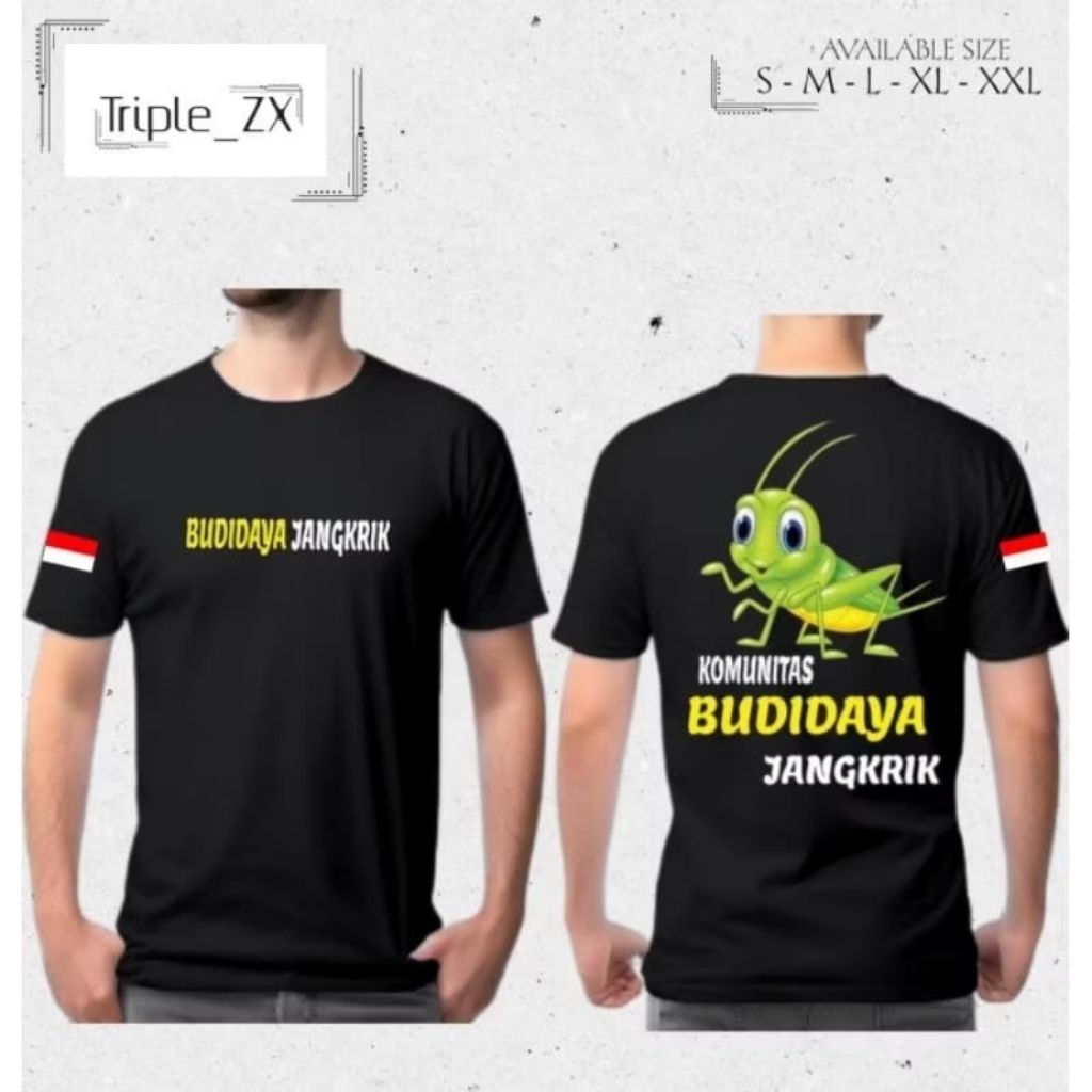 BAJU KAOS T-SHIRT UNSEX DTF BUDIDAYA JANGKRIK KOMUNITAS BUDIDAYA JANGKRIK COTTON