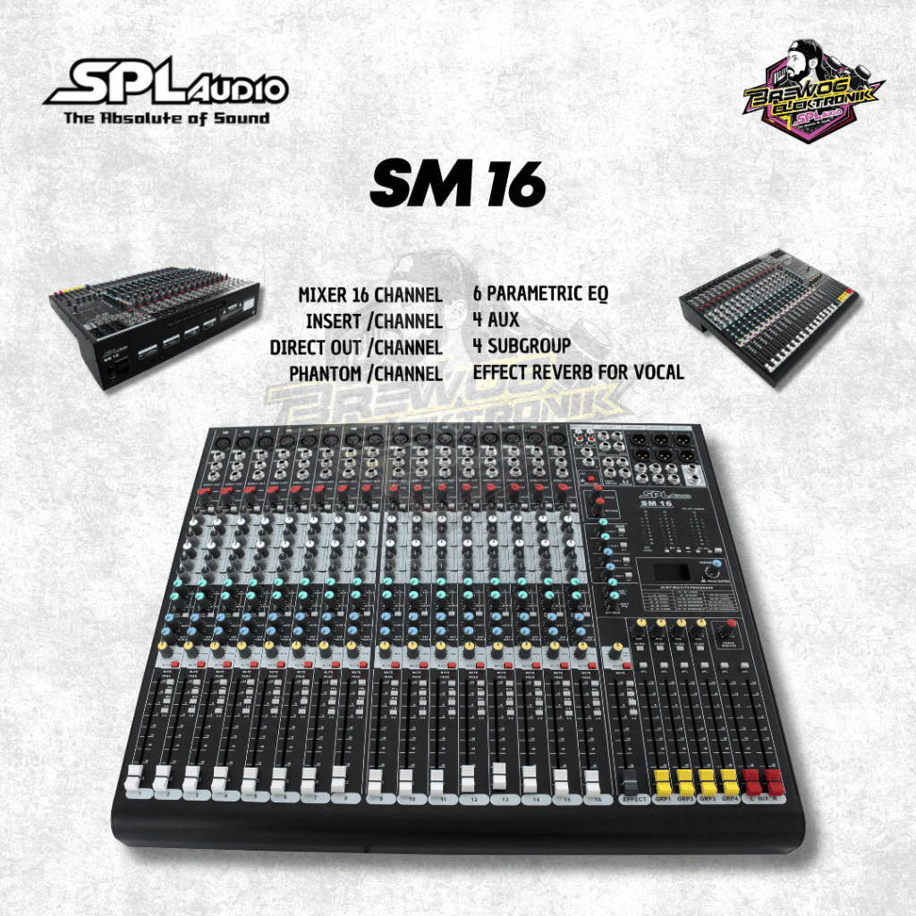 MIXER 16 CHANNEL SPL SM16 ORIGINAL BREWOG SPL AUDIO