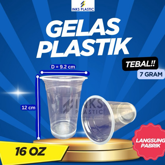 GELAS PLASTIK 16 OZ DATAR CUP TEBAL PREMIUM 16OZ