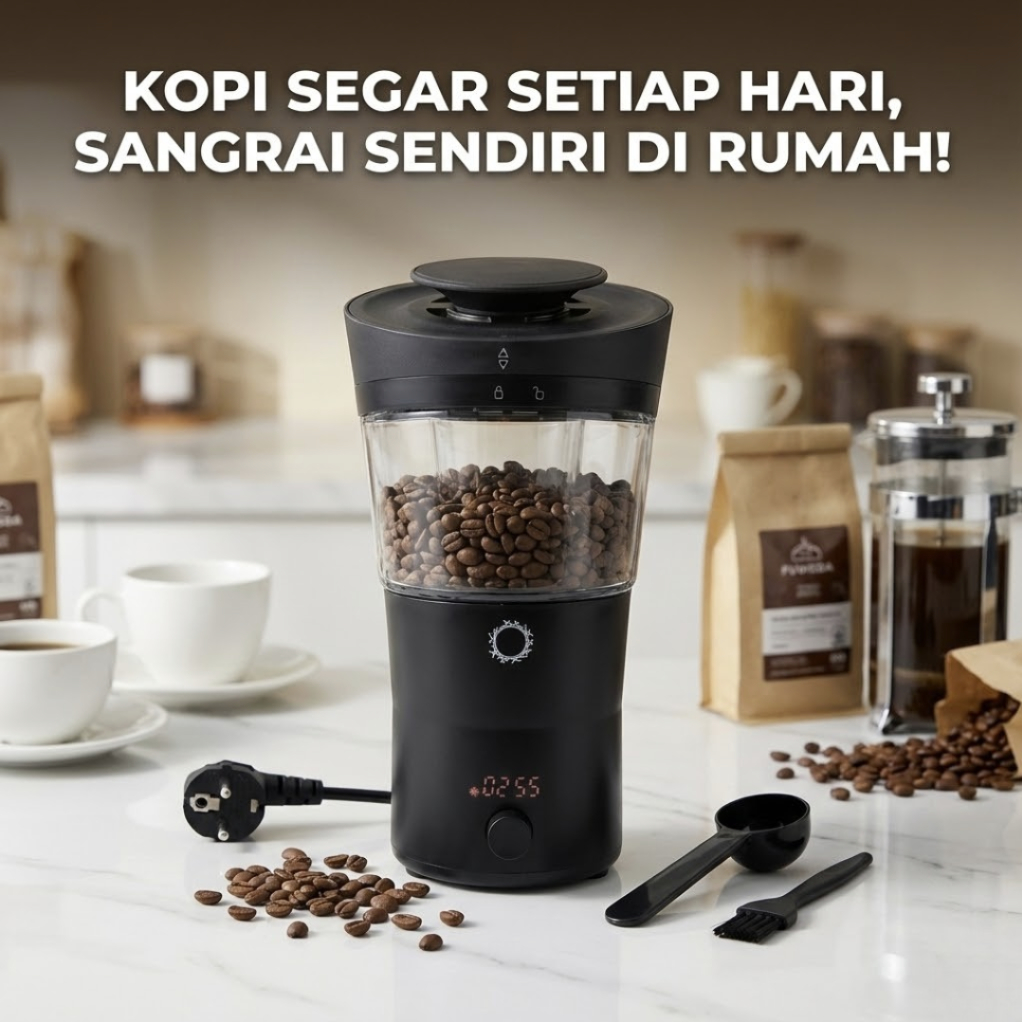 Alat Roasting Biji Kopi Rumahan FUWODA 70g Sangrai Otomatis Coffee Bean Roaster