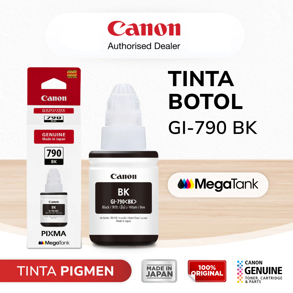 Canon Tinta Original 790 Black GI790B - Tinta Canon G1010 G2010 G3010 G4010